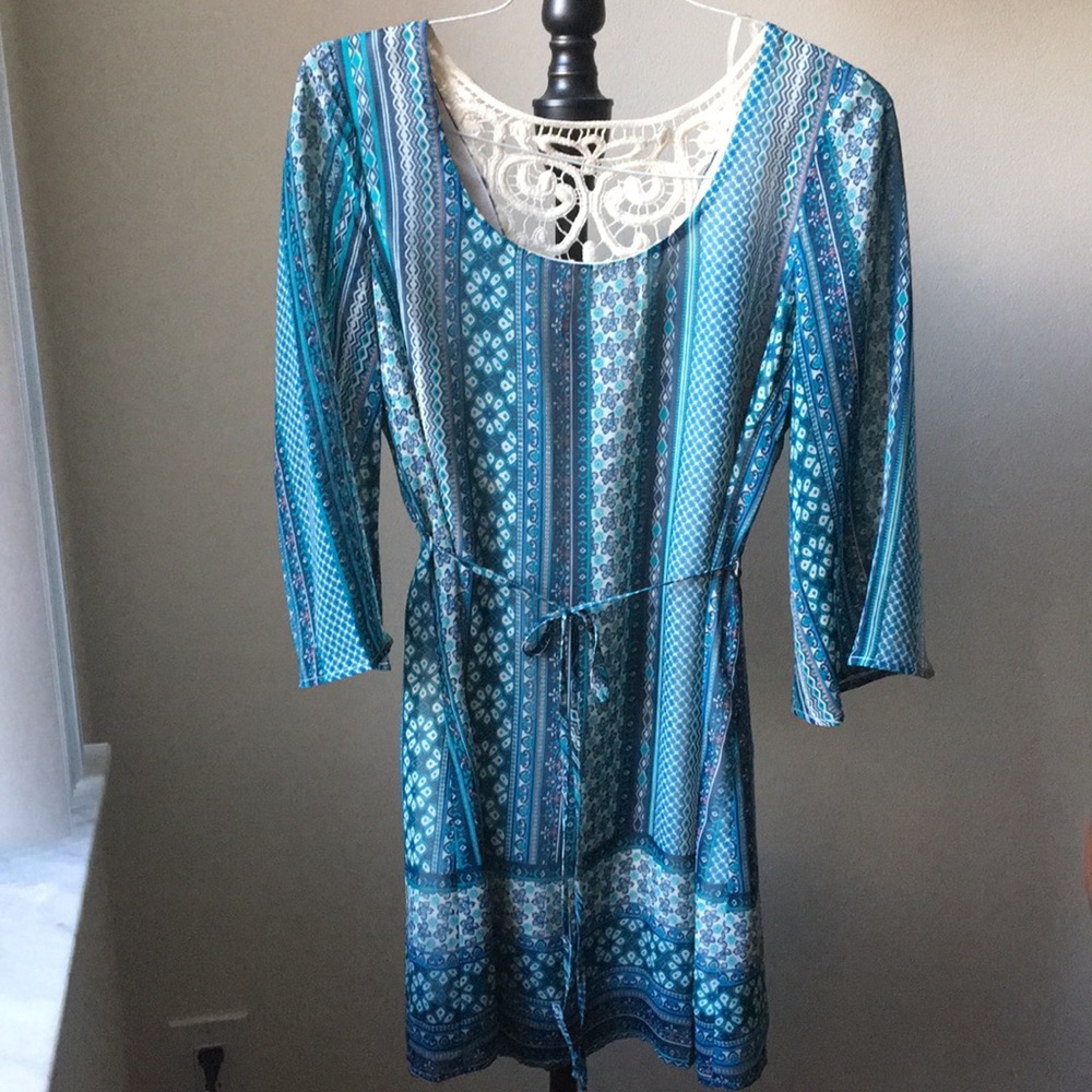 Long sleeve printed pattern dress